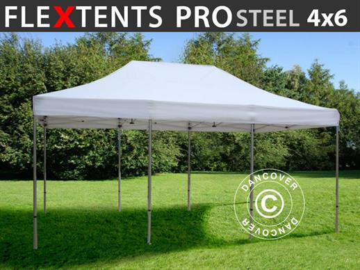 Tente pliante FleXtents PRO Steel 4x6m Blanc