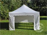 Prekybinė palapinė FleXtents PRO Steel 4x6m Balta, įsk. 8 šonines sienas