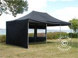 Tente pliante FleXtents PRO Steel 4x6m Noir, avec 8 cotés