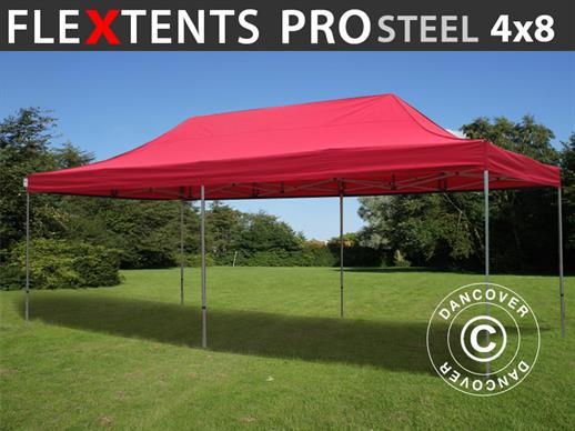 Vouwtent/Easy up tent FleXtents PRO Steel 4x8m Rood