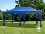 Tente pliante FleXtents PRO Steel 3x6m Bleu, incl. 6 rideaux decoratifs