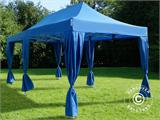 Carpa plegable FleXtents PRO Steel 3x6m Azul, incluye 6 cortinas decorativas