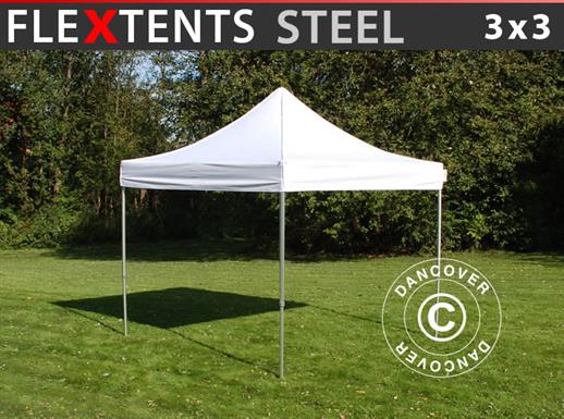 Quick-up telt FleXtents Steel 3x3m Hvit