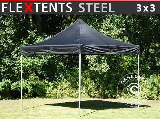 Tente pliante FleXtents Steel 3x3m Noir
