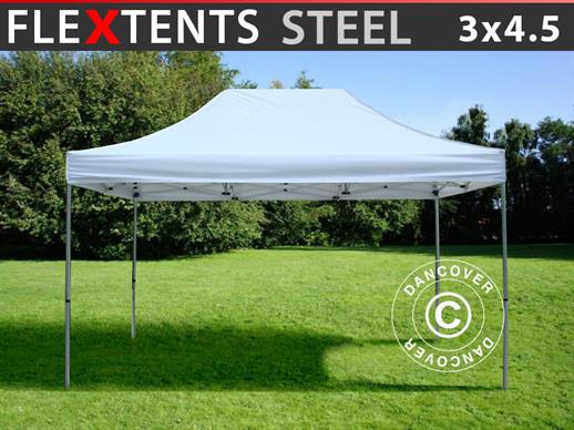 Brzo sklopivi paviljon FleXtents Steel 3x4,5m, Bijela