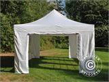Brzo sklopivi paviljon FleXtents Steel 3x4,5m, Bijela, uključ. 4 bočne stranice