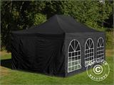 Brzo sklopivi paviljon FleXtents Steel 3x4,5m, Crna, uključ. 4 bočne stranice
