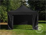 Brzo sklopivi paviljon FleXtents Steel 3x4,5m, Crna, uključ. 4 bočne stranice
