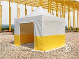 Tente pliante FleXtents® PRO 3x3m, PVC, Tente de chantier, ignifuge, 4 parois latérales incl.