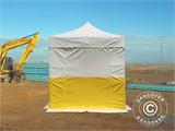 Tente pliante FleXtents® PRO 2,5x2,5m, PVC, Tente de chantier, ignifuge, 4 parois latérales incluses