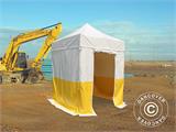 Tente pliante FleXtents® PRO 2x2m, PVC, Tente de chantier, ignifuge, 4 parois latérales incluses