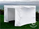 Pop up gazebo FleXtents® PRO Exhibition w/sidewalls, 3x3 m, White, Flame Retardant