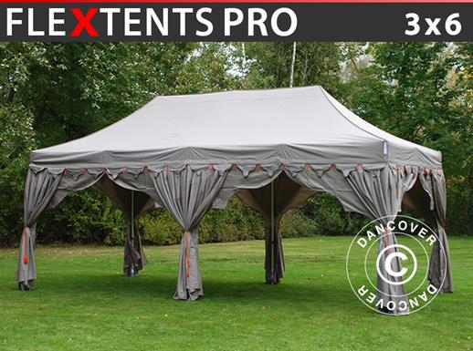 Vouwtent/Easy up tent FleXtents PRO "Raj" 3x6m Latte/Oranje