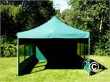 Vouwtent/Easy up tent FleXtents PRO 4x6m Groen, inkl. 8 Zijwanden