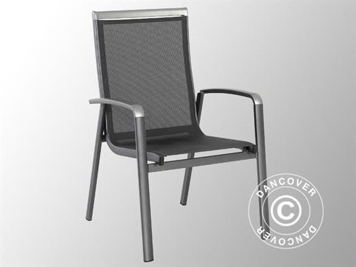 Kėdės su porankiais, Forios, 63,5x69x99,5cm, 4 vnt., Metalo pilka