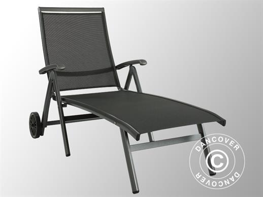 Chaise longue, Forios, 81x144,5x105cm, Gris métallique