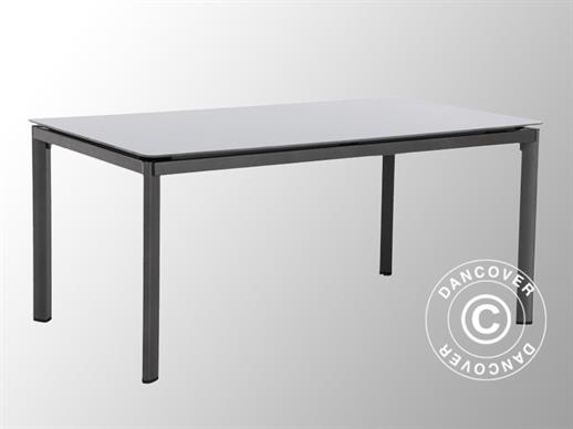 Table de jardin, Alutapo, 95x160x74cm, Gris