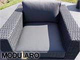 Poly rattan armchair for Modularo, Black