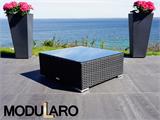 Poly rattan side table for Modularo, Square, Black, ONLY 1 PC. LEFT