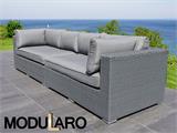 Poly rotan Lounge Sofa, 2 modules, Modularo, Grijs