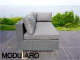 Poly rattan Lounge Sofa, 2 modules, Modularo, Grey
