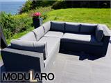 Poly rotan Lounge Sofa, 3 modules, Modularo, Grijs
