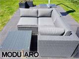 Poly rotan Lounge Sofa, 4 modules, Modularo, Grijs