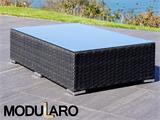 Poly rattan Lounge Set I, 7 modules, Modularo, Black