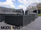 Poly rattan Lounge Set I, 6 modules, Modularo, Black