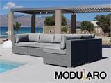 Poly rotan Lounge Sofa l, 5 modules, Modularo, Grijs
