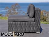 Poly rotan Lounge Sofa ll, 5 modules, Modularo, Zwart