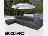 Poly rotan Lounge Sofa ll, 5 modules, Modularo, Grijs