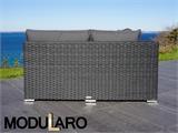 Poly rattan Lounge Set IV, 4 modules, Modularo, Black
