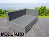 Poly rattan Lounge Set V, 4 modules, Modularo, Grey
