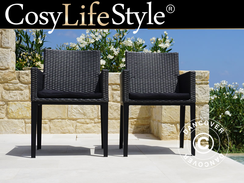 Poly Rattan Garden Chair Miami Grey 2, Hdpe Wicker Outdoor Furniture