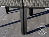 Puutarhakalustesetti, Miami, 1 pöytä + 8 tuolia, Musta/Harmaa
