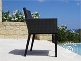 Garden furniture set: Garden table + 8 garden chairs, Black