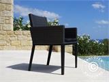 Conjunto de mobiliário de jardim: Mesa de jardim + 8 cadeiras de jardim, Preto