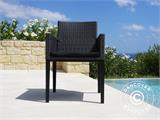 Gartenmöbel-Set: Gartentisch + 8 Gartenstühlen, schwarz
