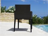 Salon de jardin: Table de jardin + 8 chaises de jardin, Noir