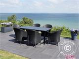 Set de muebles de jardín: Mesa de jardín + 6 sillas de jardín, Negro