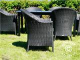 Gartenmöbel-Set: Gartentisch + 6 Gartenstühlen, Schwarz