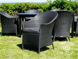 Set de muebles de jardín: Mesa de jardín + 6 sillas de jardín, Negro