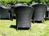 Salon de jardin: Table de jardin + 6 chaises de jardin, Noir