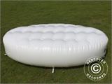 Inflatable bench, Chesterfield style, 1x1.95x0.45 m, White