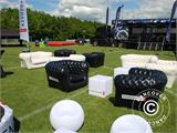 Inflatable armchair, Chesterfield style, Black