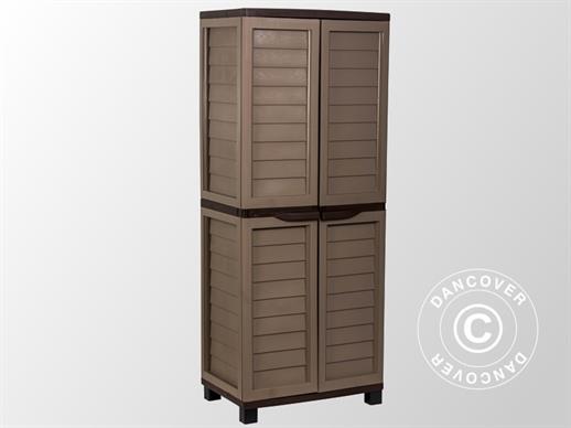 Garden Storage Box w/Shelves, 75x52.5x187 cm, Mocha/Brown
