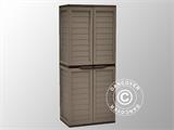 Box porta attrezzi da Giardino con Ripiani, 75x52,5x187cm, Moca/Marone
