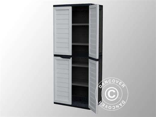 Garden Storage Box w/Shelves, 75x52.5x187 cm, Black/Grey