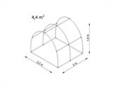 Polytunnel Drivhus 120, 2,2x2x1,9m, 4,4m², Transparent